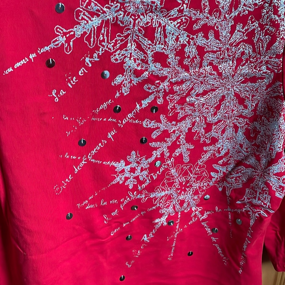 Ruby Rd. Petite Red With Silver Sequin & Shimmer … - image 2